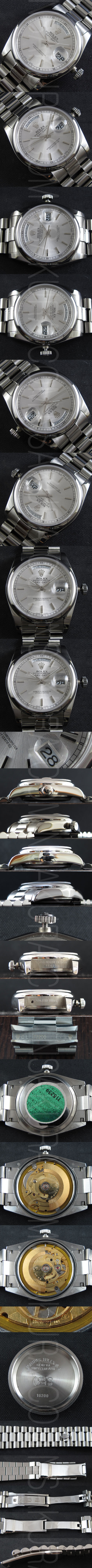 クオリティ安心 ROLEX デイデイト Swiss 2836-2 ムーブ搭載！ Automatic  シルバー 曜日 カレンダー表示
